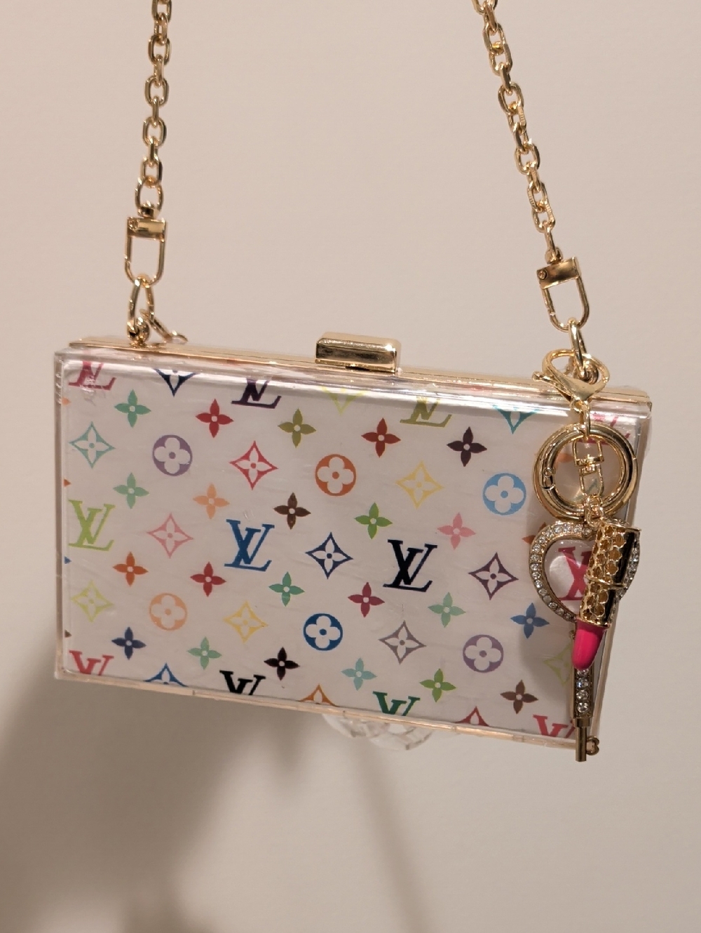 UPCYCLED Fashion Clutch with Pink Handle